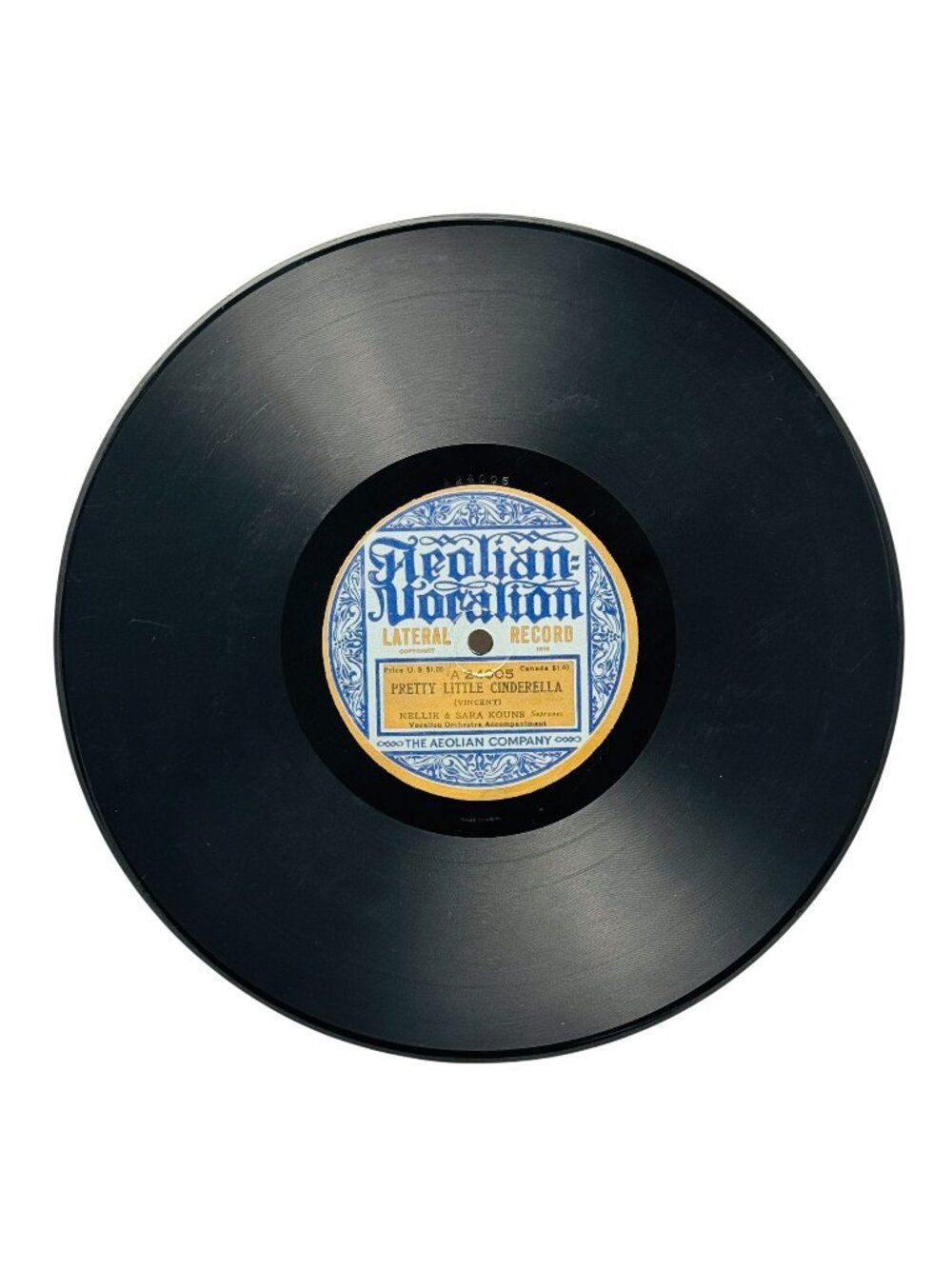 Nellie & Sara Kouns Pretty Little Cinderella 78 Shellac Aeolian Vocalion A24005